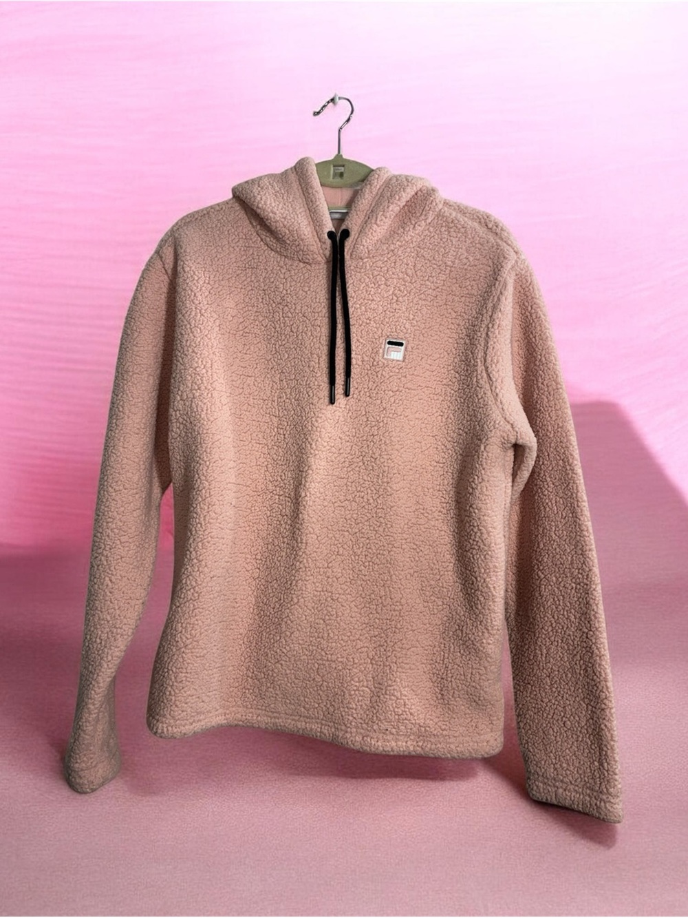 Fila Pale Pink Sherpa Hoodie Sweater